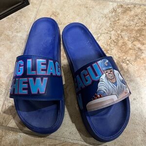 New Balance Blue Graphic Slide Sandals